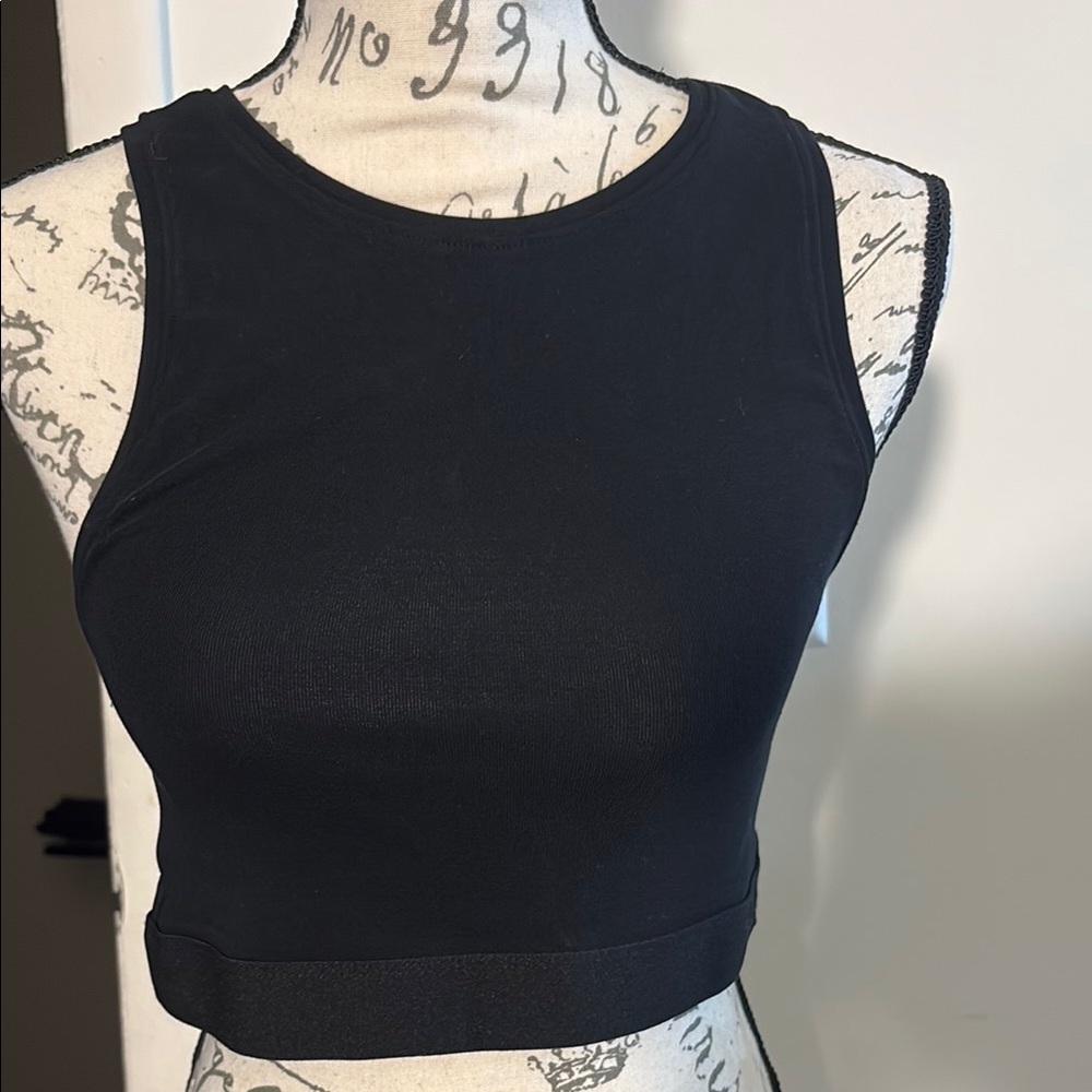 Zara Black Fitted Crop Tank Top